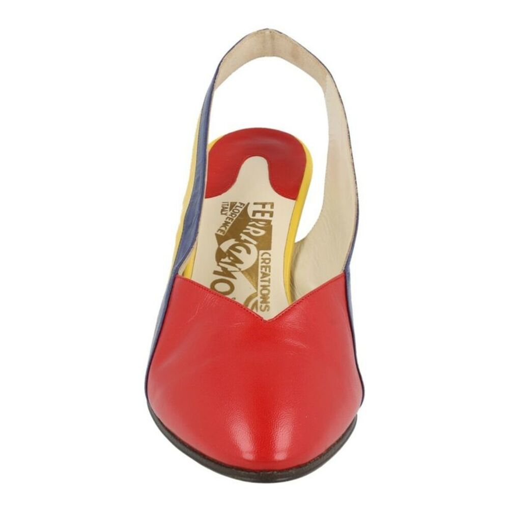 Ferragamo Partenope  Archive Limited Edition 1980's Slingback Pumps Color Block - Picture 4 of 6